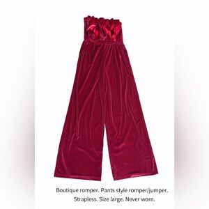 Velvet Wide-Leg Romper